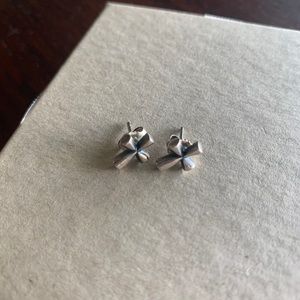 James Avery Saint Theresa Silver Cross Earrings